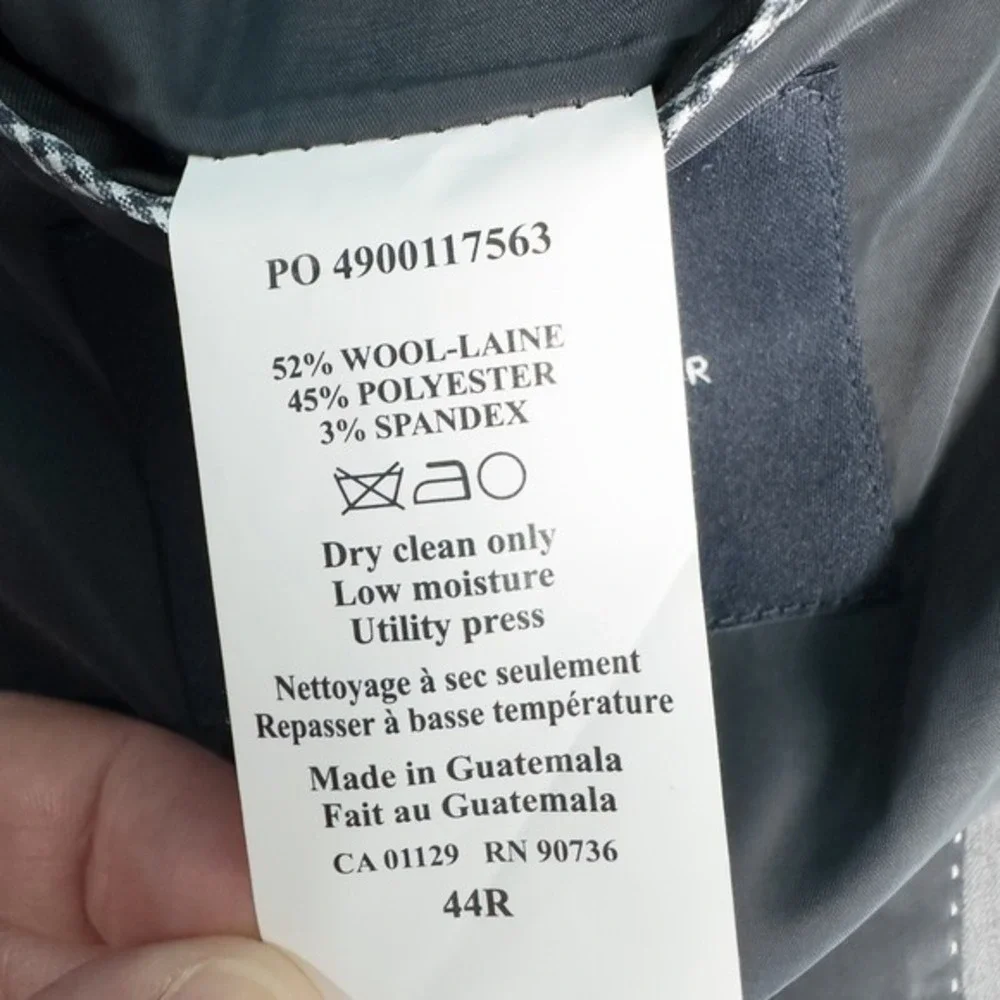 Tommy Hilfiger Wool Blend Blazer Mens 44R Gray Two Button Single‎ Breasted